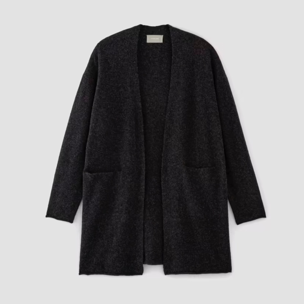 Everlane Gray Cardigan Sweater Soft Knit Open Front